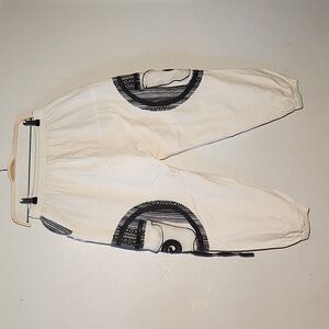 Tribal Spiral Cargo Harem Pants – Artistic Patch Joggers with Utility Pockets